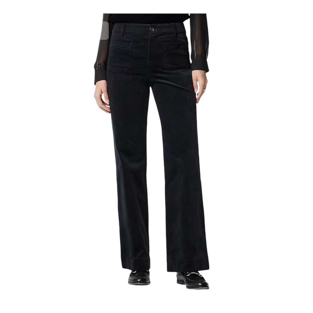 J. Crew Women’s Velvet Lizzie patch-pocket pant Black size 28 Style CO122